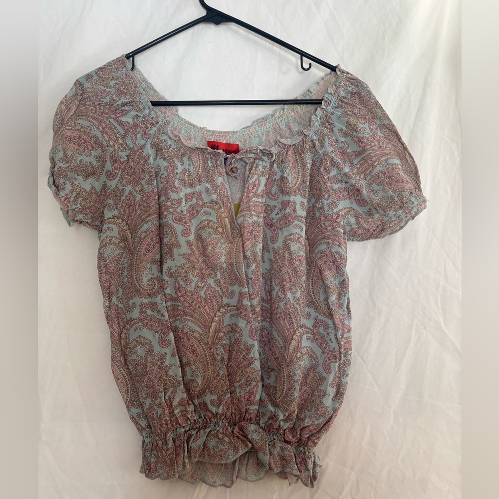Monsoon Paisley Blouse - Pink and Gray
